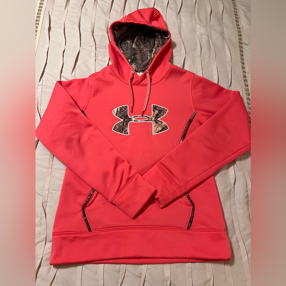 Under Armour Womens Size Small Hoodie Sweatshirt Pink Camo Storm Outdoor